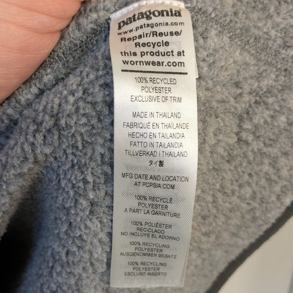 Patagonia Men's Grey Colorblock Better Sweater 1/4 Zip Pullover Fleece Size Med - Picture 4 of 5